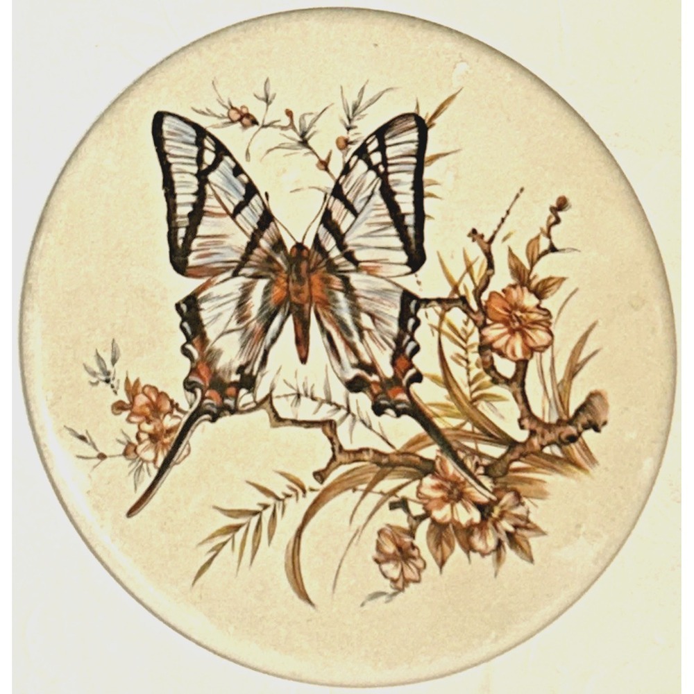 Vintage Hyalyn Ceramic Tile Trivet Wall Decor 6" 507 Butterfly Retro MCM USA